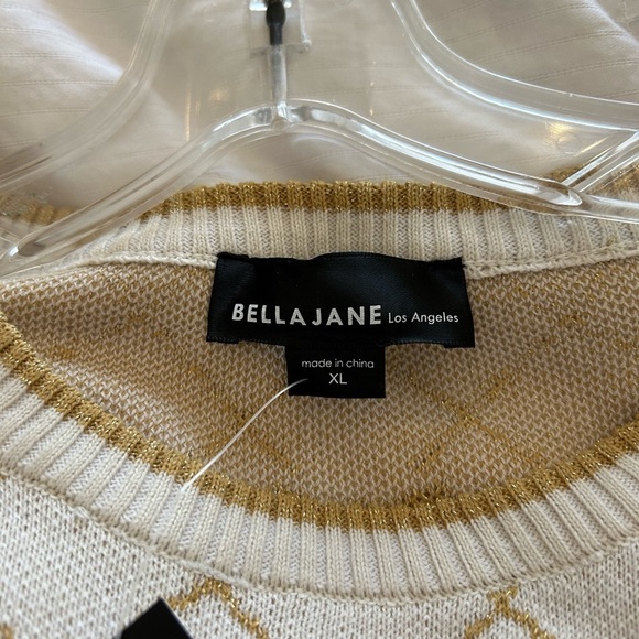 Bella Jane / NWT/ Size XL/ Woman's Elegant Cream And Gold Sweater. - Picture 8 of 13
